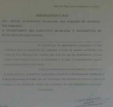 Arroyo y un polémico memorándum hacia los candidatos