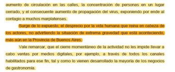 Dura acusación de Nación: dijo que “reina en cabeza” de los gastronómicos marplatenses un “desprecio por la vida humana”