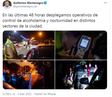 La gestión Montenegro intensifica controles de tránsito y nocturnidad