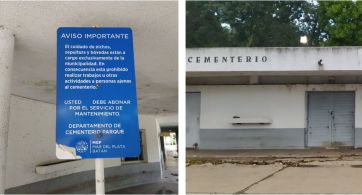 Lamentable estado edilicio del Cementerio Parque
