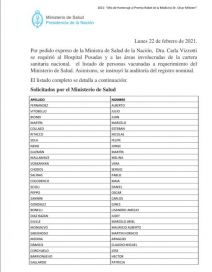 Se publicó la lista de los Vacunados VIP, los del ministerio y los del Posadas: todos los nombres