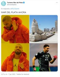 El particular meme del Emtur en medio del furor por el Dibu Martínez