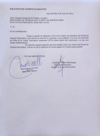 Montenegro solicitó una audiencia 