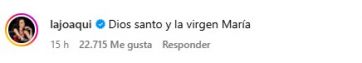 El comentario viral de La Joaqui ante el posteo hot de Cazzu