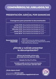 Reclamo judicial: El STM refuerza su estrategia y convoca a los jubilados a presentar documentación