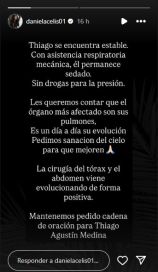Daniela Celis habló sobre la salud de Thiago Medina