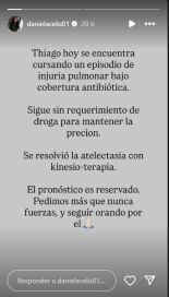 Preocupación por la salud de Thiago Medina: piden cadena de oración