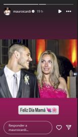 Mauro Icardi homenajeó a su mamá con una postal de su casamiento con Wanda Nara