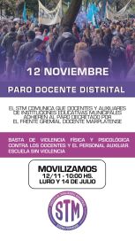 Paro y movilización docente tras los hechos de violencia en la Primaria N° 21: 