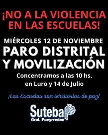 Paro y movilización docente tras los hechos de violencia en la Primaria N° 21: 