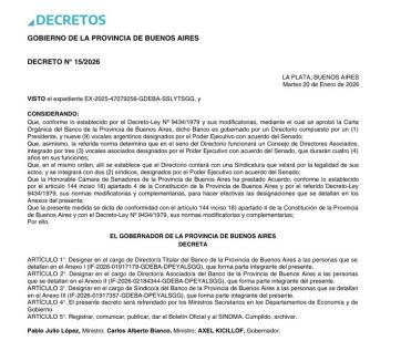 Tras la rosca por el Endeudamiento, Kicillof oficializó la nueva conducción del Banco Provincia