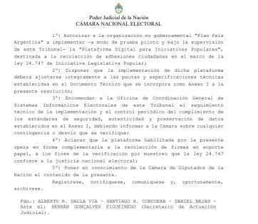 La Cámara Electoral abre la puerta a las iniciativas populares online: en qué consiste