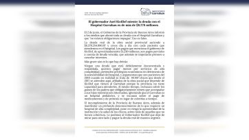 Nación contraataca y le reclama a la Provincia una deuda con el Garrahan