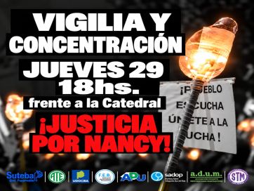 Paro docente y vigilia en Mar del Plata: los gremios reclamarán justicia por Nancy Godoy